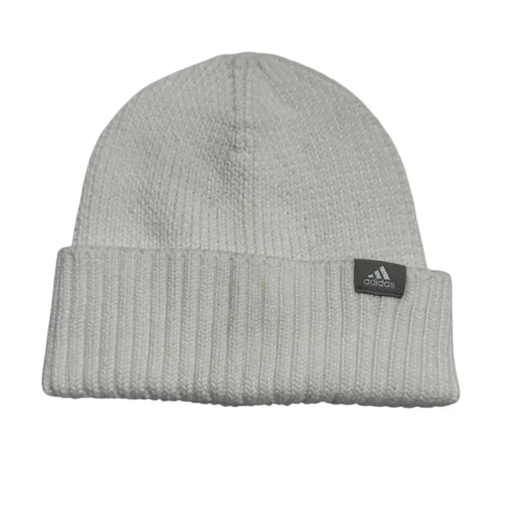 Adidas White Knit Beanie Skull Cap
